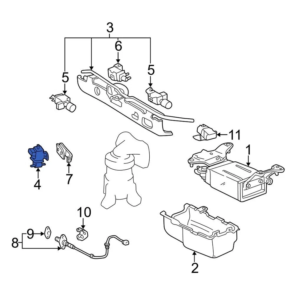 For Lexus ES300 1999-2001 Lexus 2570120140 Vapor Canister Purge Solenoid Foto 2 de 4