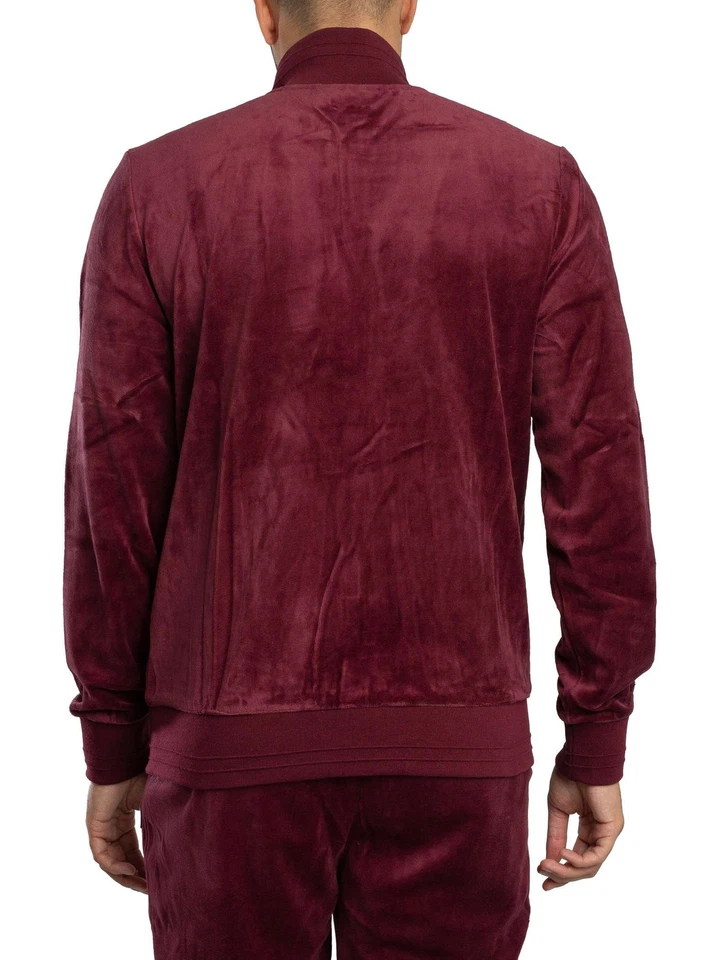 Fila Men's Nero Velour Track Jacket, Red - Image 3 of 4