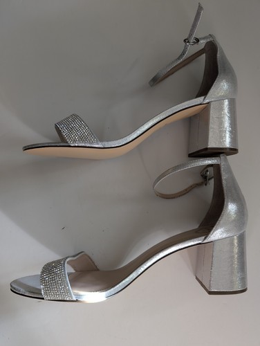 Sexy I MILLER TRUE SILVER EMELY GLITZERNDE OPEN TOE RIEMCHENSCHUHE MIT HOHEM ABSATZ 11 M - Bild 3 von 6