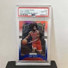 2019-20 Panini Prizm - Rookie Coby White #253 Red White & Blue Prizm (RC)