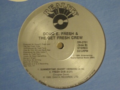 DOUG E. FRESH & GET FRESH CREW SUMMERTIME 12'' OG '89 REALITY DR-2701 HIP HOP VG+