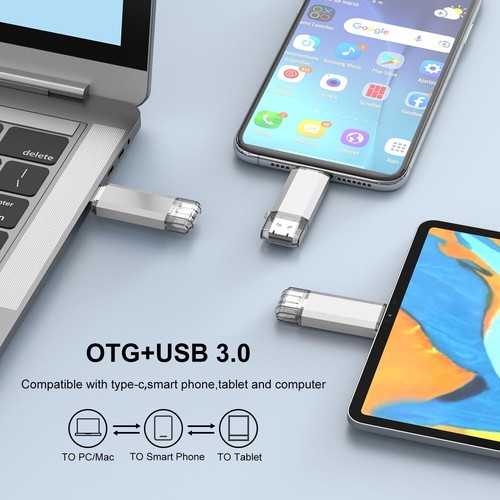 Clé USB C 128Go Dual Clef USB 3.0 et Type C 128 Go OTG Flash Drive pour MacBo... - Afbeelding 5 van 8