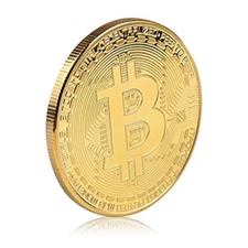 Gold Plated Bitcoin Collector Metal Coin Authentic & Tangible BTC Cryptocurrency