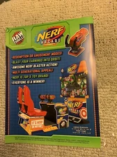 original  11- 8 '' Nerf Arcade Raw Thrills ARCADE video GAME FLYER AD