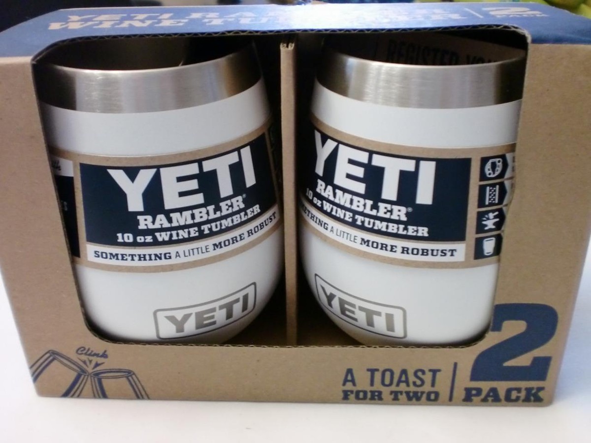 YETI ? Gift Set 2-Pack Set Rambler Wine Tumbler 10 Oz White NWT 