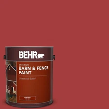 Fence Exterior Paint 1 Gallon Red Barn Livestock Safe Durable Oil Latex Adhesion