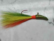 GraveDigger Bucktail Jig- Fire Tiger - Red Sickle -Multiple Sizes & Quantities