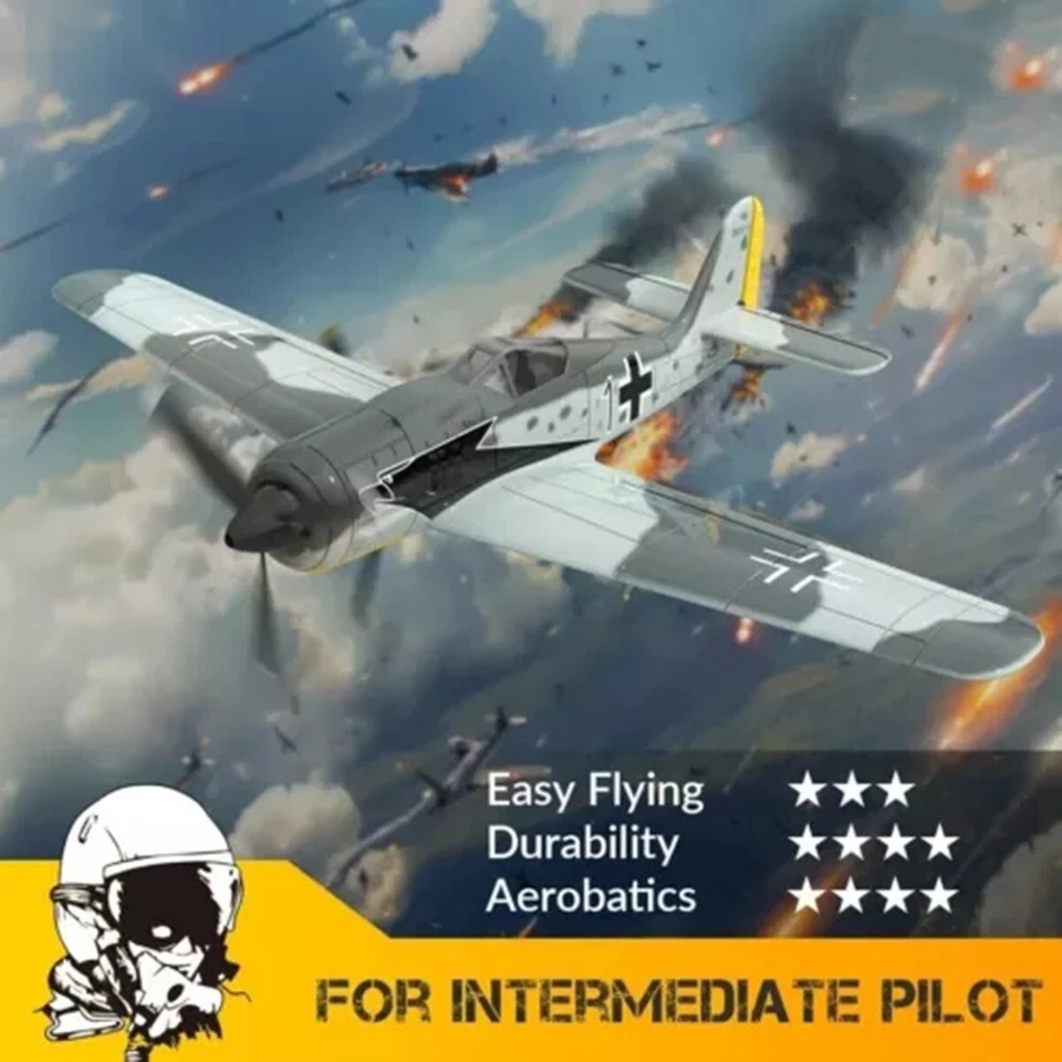 Avión RC Volantex FW190 EE. UU. 2,4 G 6 ejes 4 canales EPP 400 mm envergadura fija RC combate Foto 2 de 4