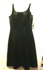 DONNA MORGAN Little Black Dress Sleeveless Scoop Neck Corset Back SZ 12 NWT