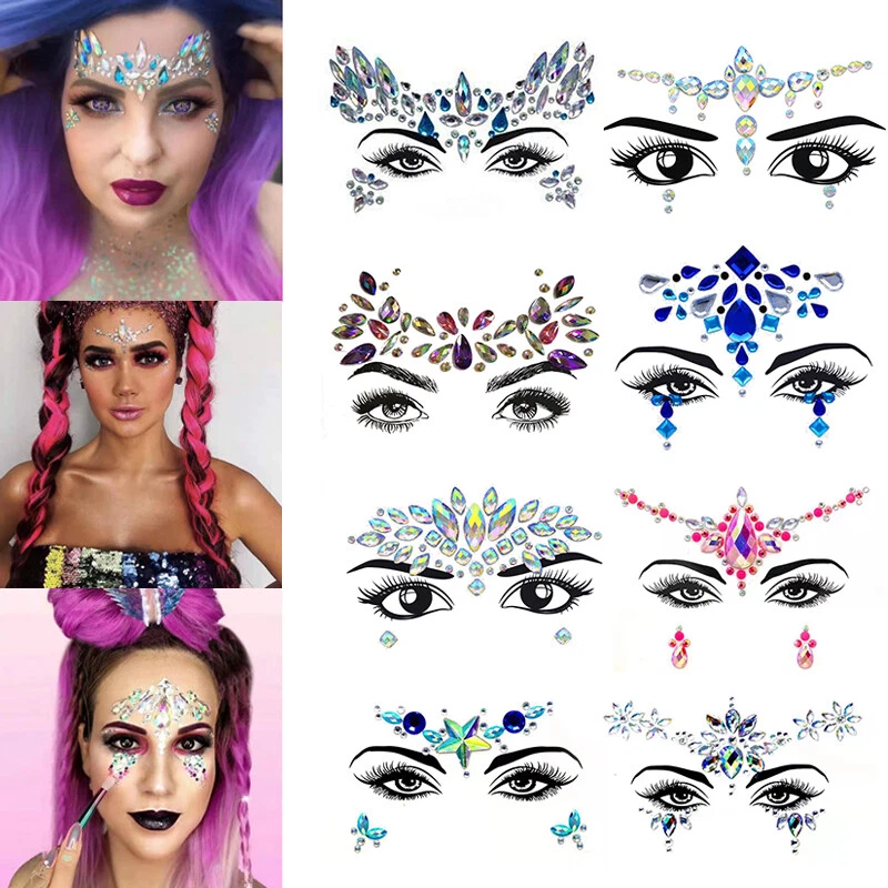 Face Jewels Sticker Make Up Adhesive Temporary Tattoo Body Art