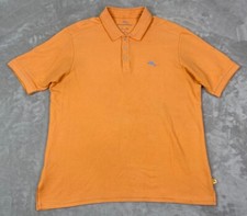 Tommy Bahama Polo Shirt Men's Large Cream Orange Textured Knit Pima Cotton
