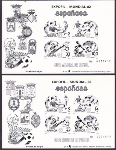 Spanien Schwarzdrucke der Blöcke 25 und 26, WM 82 - Bild 1 von 1