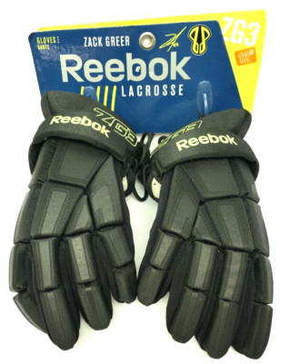 NEW 2011 Pair REEBOK 3K Lacrosse ZG3 Black Junior 12'' Sports Protective Gloves