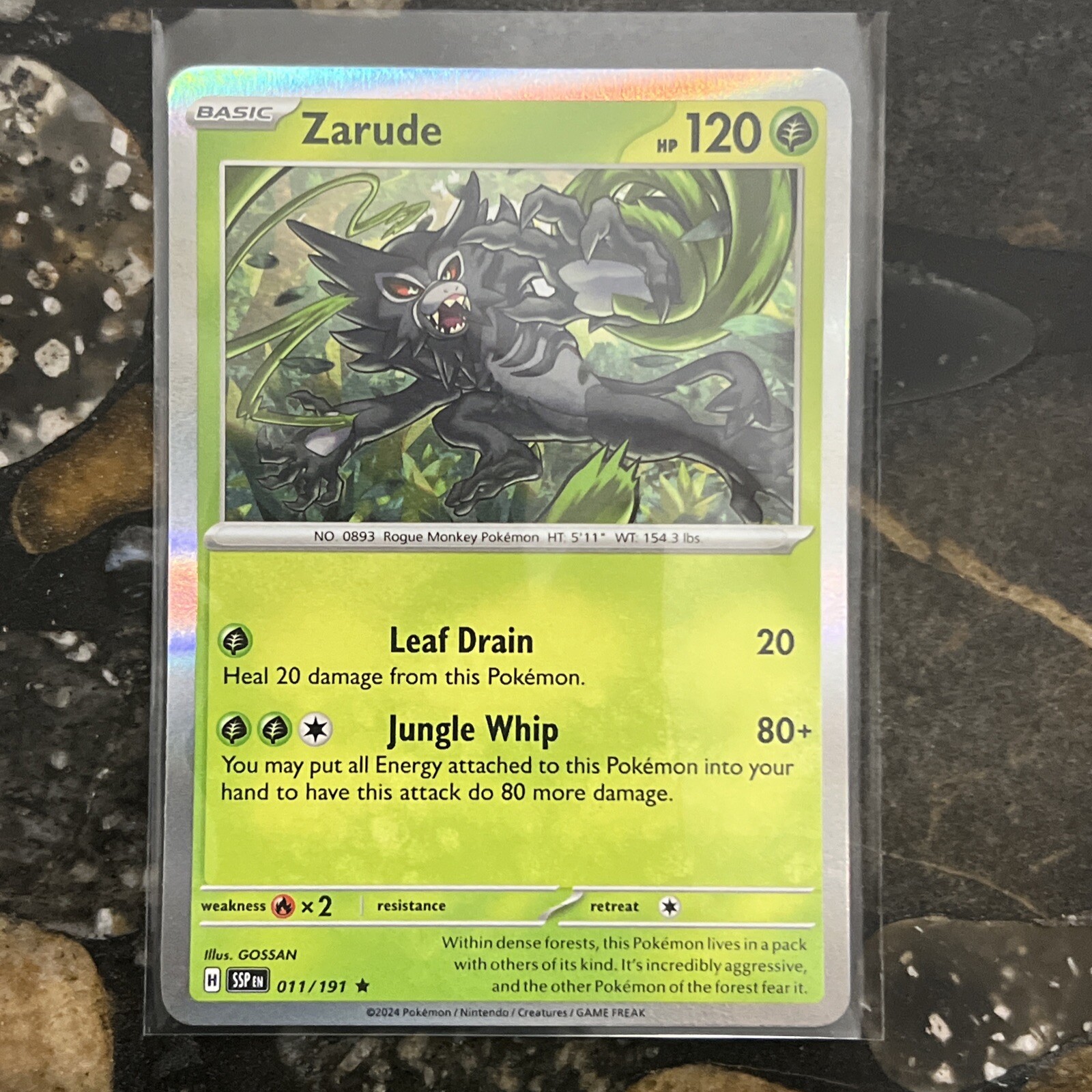 Zarude 11/191 - Pokemon Surging Sparks - Holo - Mint Pack Fresh