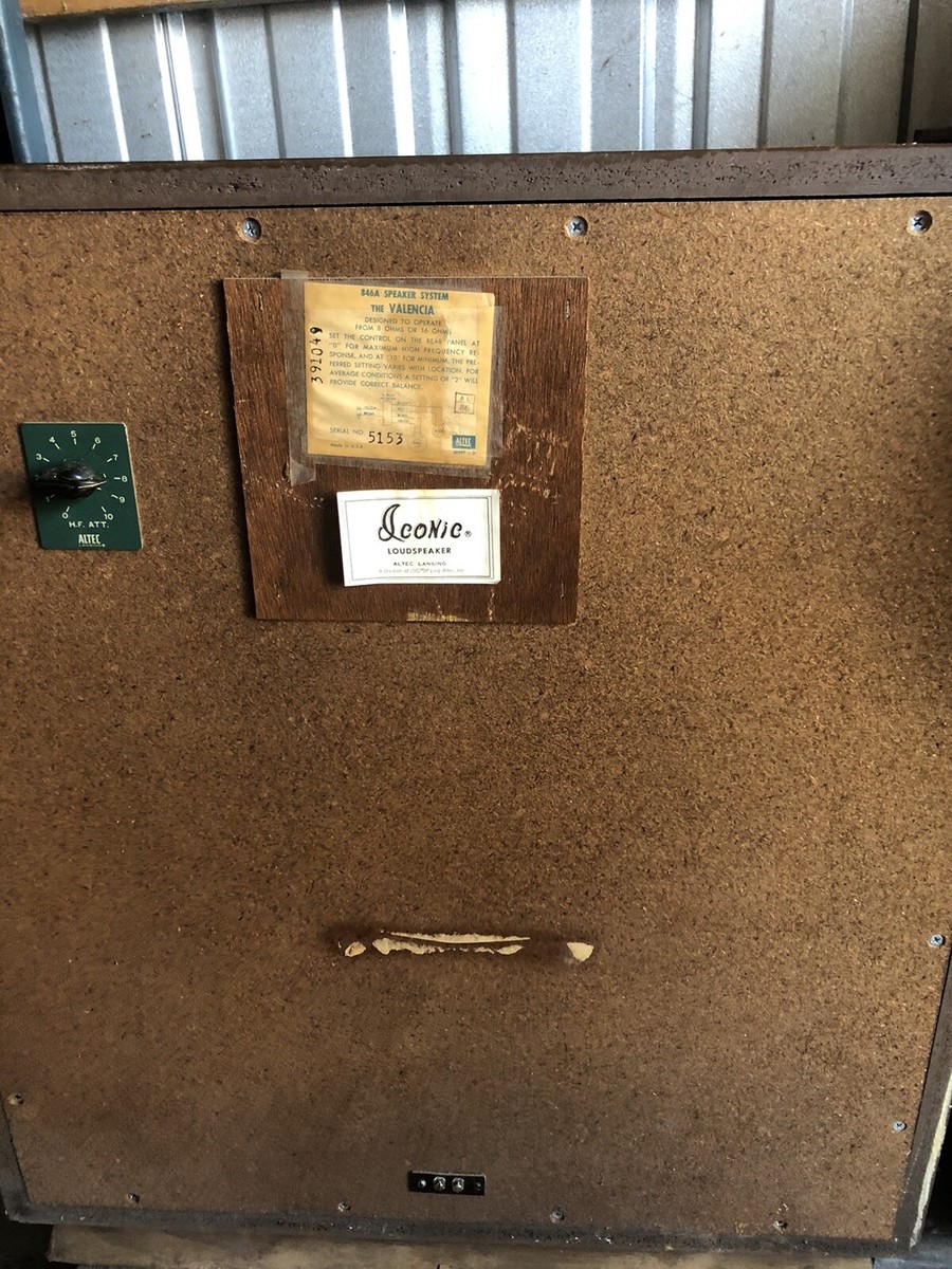 Pair Altec Lansing Valencia Iconic 846A Speakers Estate Find No