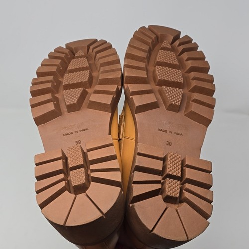 Free People Damen Lyra Lug Sohle Halbschuhe gelb Leder klobig Damen Größe 39-8,5 - Bild 5 von 6