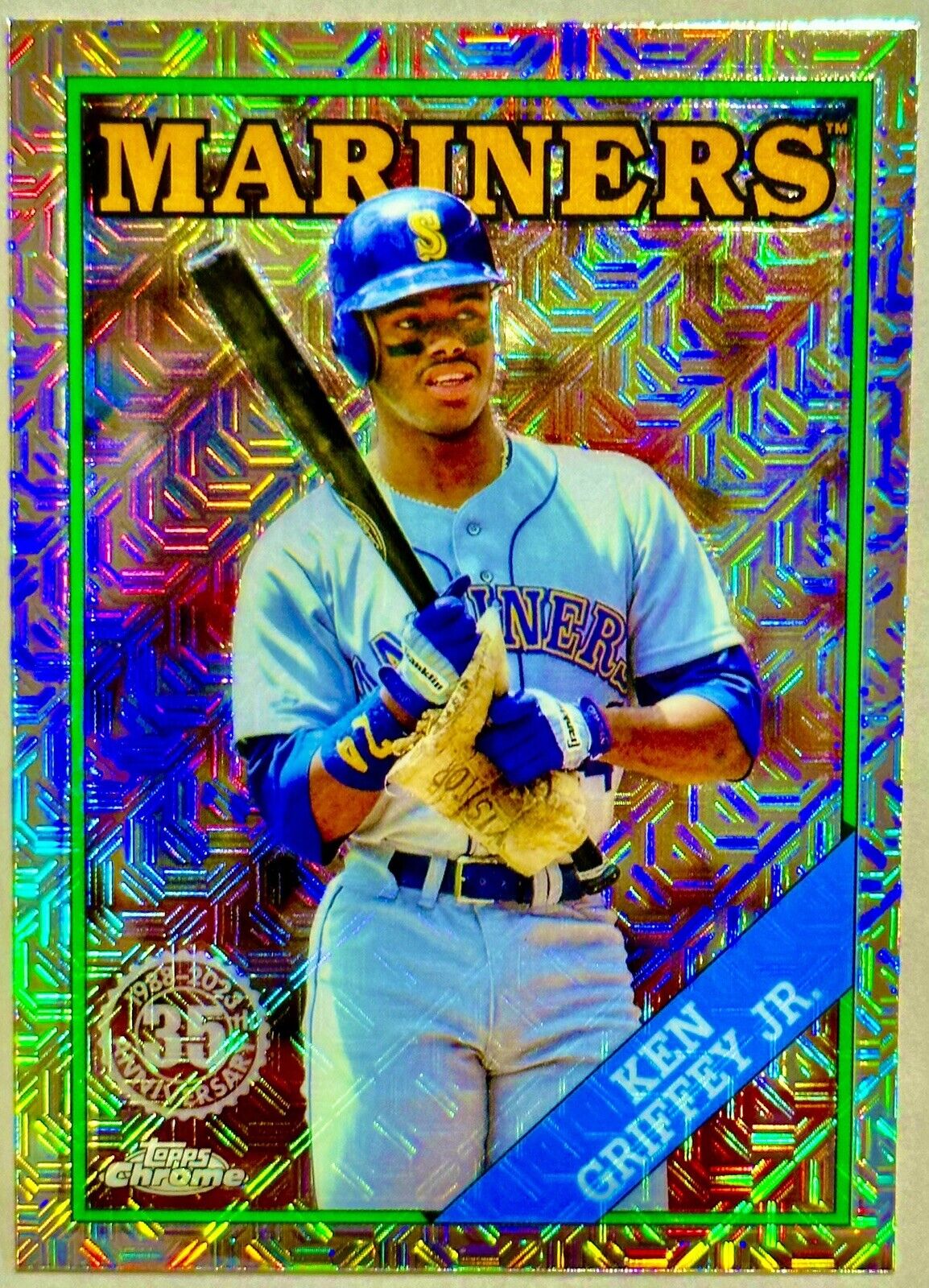 ✨2023 TOPPS CHROME ⚾️ KEN GRIFFEY JR (SILVER MOJO REFRACTOR) '88 RETRO  T88C-66