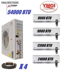 YMGI 54000 BTU 21 SEER 4 Zone Ductless Mini Split Air Conditioner Heat Pump MAr