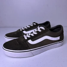 VANS Old Skool green Suede White Skater Shoes 500714 - Women US Size 9