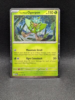 Teal Mask OGERPON 024/167 Twilight Masquerade Holo Rare Promo Pokemon Card  NM | eBay
