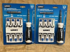 2x HART 6-in-1 Screwdriver With 6 Piece Precision Screwdriver Set, New
