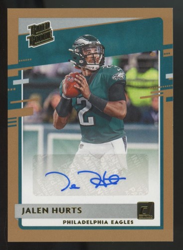 2020 Panini Donruss Jalen Hurts RC Rated Rookie Bronze Auto #314 - Picture 1 of 2