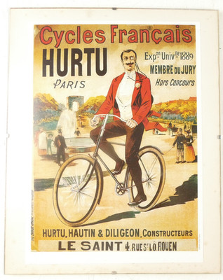 Vintage Stil HURTU Fahrrad Poster Paris Expo 1889 Kunst Druck 28 x 35 cm NK-215
