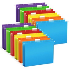 12 Pack Hanging File Folders 1" Expansion Adjustable Tab File Organizer