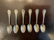 Worlds Fair City Antique 1893 Souvenir Spoon Lot Of 6 Columbus 1492 Silver Plate