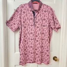 Greyson Golf Spirit World Sz L Polo Quartz Pink Aztec Geometric READ