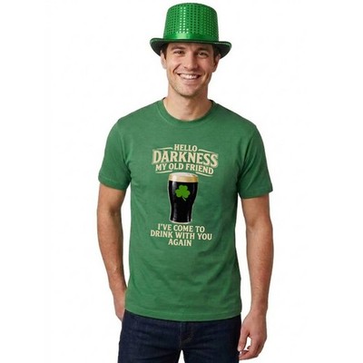Erwachsene St Patricks Day Kostüm Hallo Dunkelheit Druck T-Shirt irischer Zylinder Hut Set