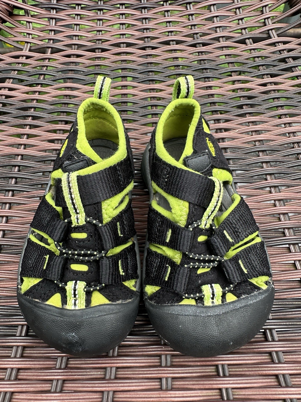 Sandali KEEN unisex bambini Newport H2 punta chiusa acqua pescatore nero lime taglia 6 7