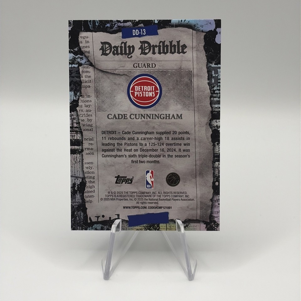 2025-26 Topps Cade Cunningham Daily Dribble Green Rainbow 51/99 Pistons ...