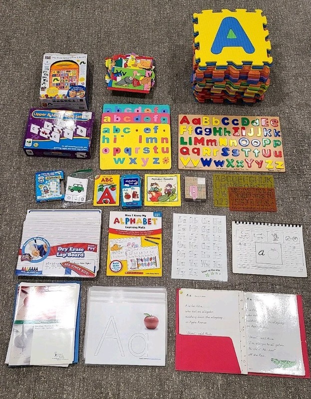 Huge Lot Alphabet Games, Puzzles, ABCs, Letter Writing Practice Sheets Pre-K - 1