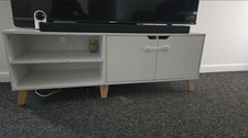 140cm TV Stand for 65 Inch TV with 2 Doors & Adjustable Shelves