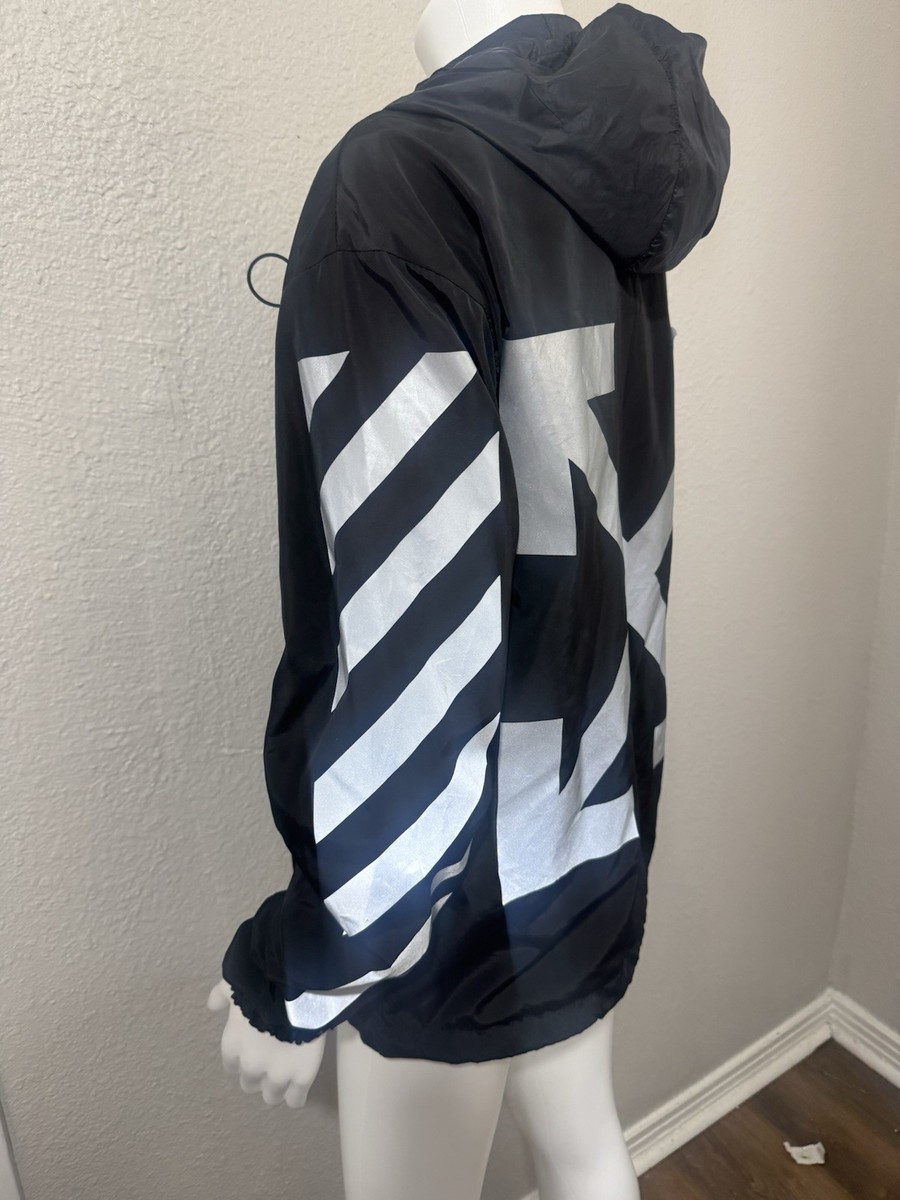 moncler x off white Reflective Jacket Windbreaker Womens 2 Medium