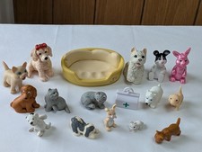 bundle vintage Puppy in my Pocket & Animal Hospital toy figures - dogs & rabbits