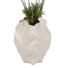 Vase ORGANIC KORALLE rund H. 21cm matt weiß aus Porzellan Formano