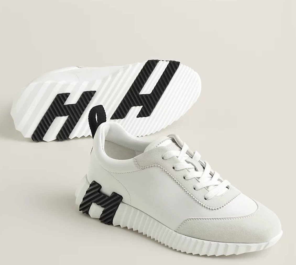 Size 39EU NEW HERMES White Leather Bouncing Women Sneaker | eBay