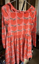 Boutique Tea Collection Ruffle Collar Ballet Style Dress Apple Print Size 16