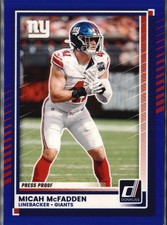 2025 Donruss #55 Micah McFadden Press Proofs Blue