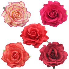 Halloween Rose Hair Clips  Barrettes - Red Rose Flower Brooch Pins Breastpin...