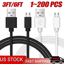 3/6ft Micro USB Fast Charging Cable Cord For Samsung Android Phone Charger LOT