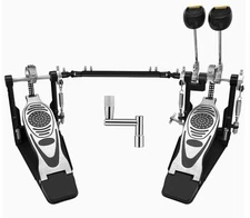 Double Bass Drum Kick Pedal w/Adjustable Beater Head & Double Chain Drive