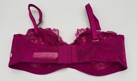 Victoria's Secret Unlined Strapless Bra Fuchsia Pink Lace Underwire Size 38D NWT