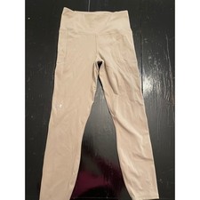 Under Armour Womens Fitted Leggings Pockets Tan M/M Athleisure Activewear