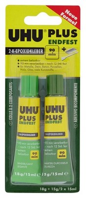 Strong universal two-component epoxy adhesive UHU PLUS Endfest seal 90 minutes b