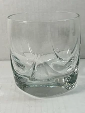 Whiskey Lowball Water Juice Bar Ware Kitchen Clear Drinking Heavy Wave Glass