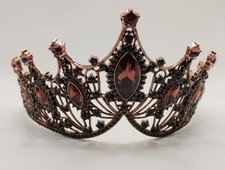 Vintage Style Rose Gold and Garnet Tiara Crown