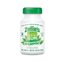 Zellie's | 100% Xylitol Spearmint Chewing Gum | No 100 Count (Pack of 1) 